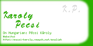 karoly pecsi business card