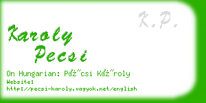 karoly pecsi business card